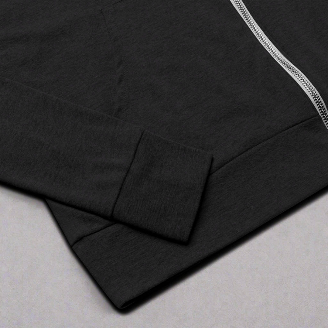 Branded Zipper Hoodie | Charcoal