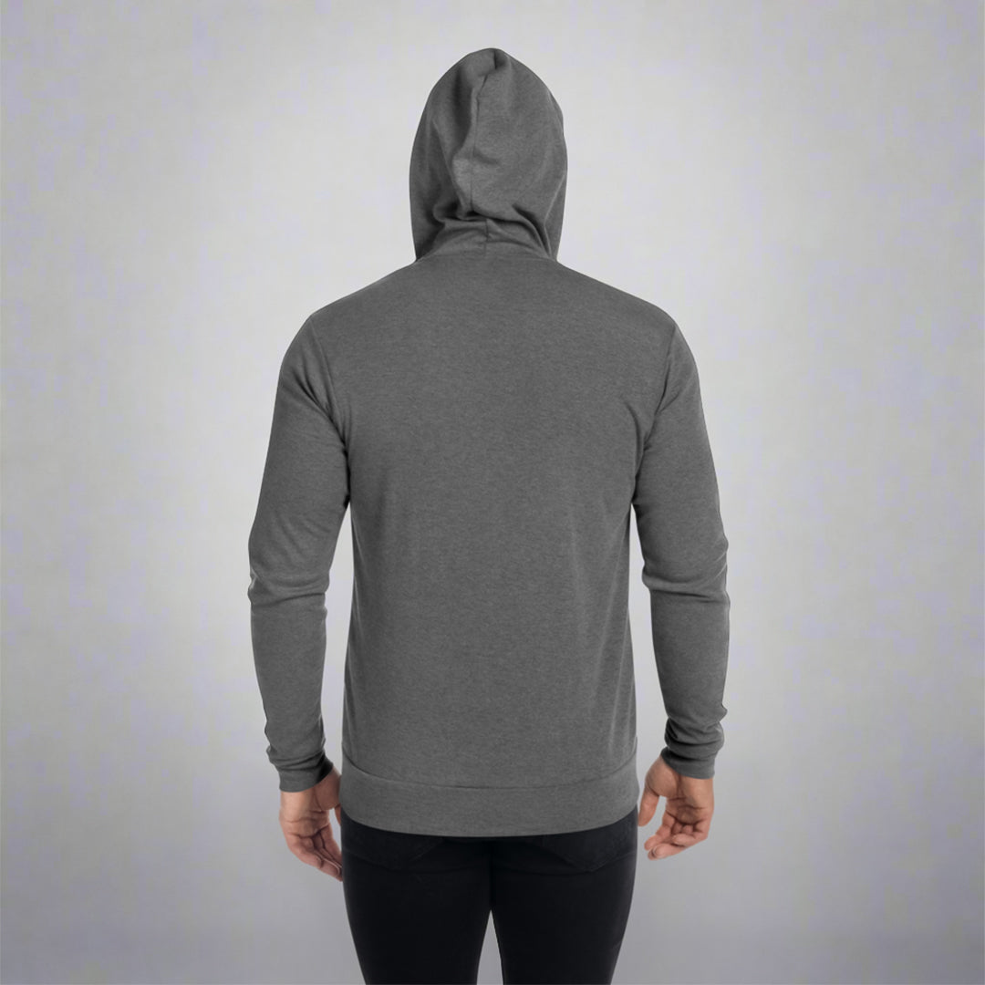 Branded Zipper Hoodie | Grey