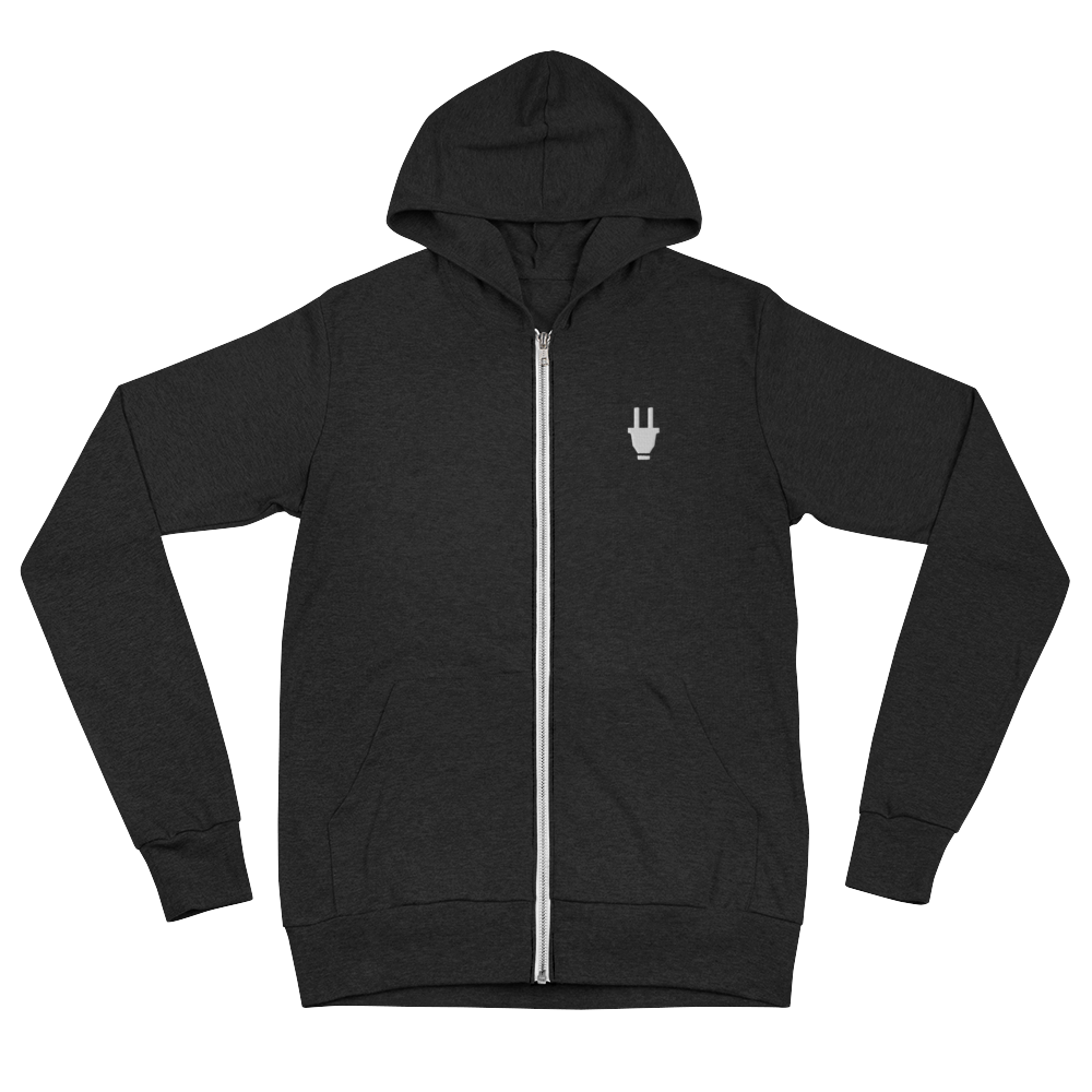 Branded Zipper Hoodie | Charcoal