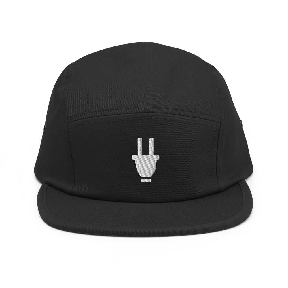 Branded 5 Panel Cap | Black & White