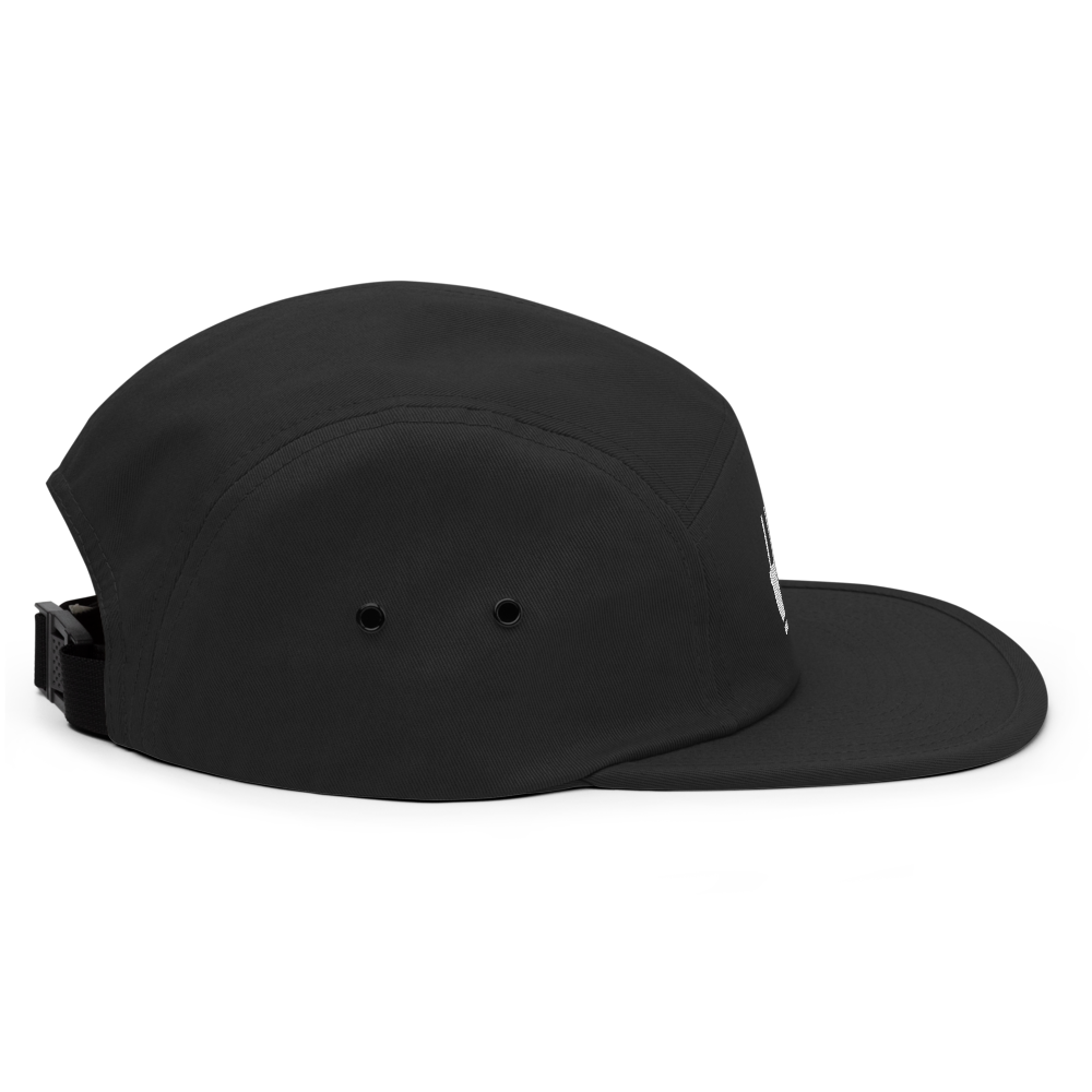 Branded 5 Panel Cap | Black & White