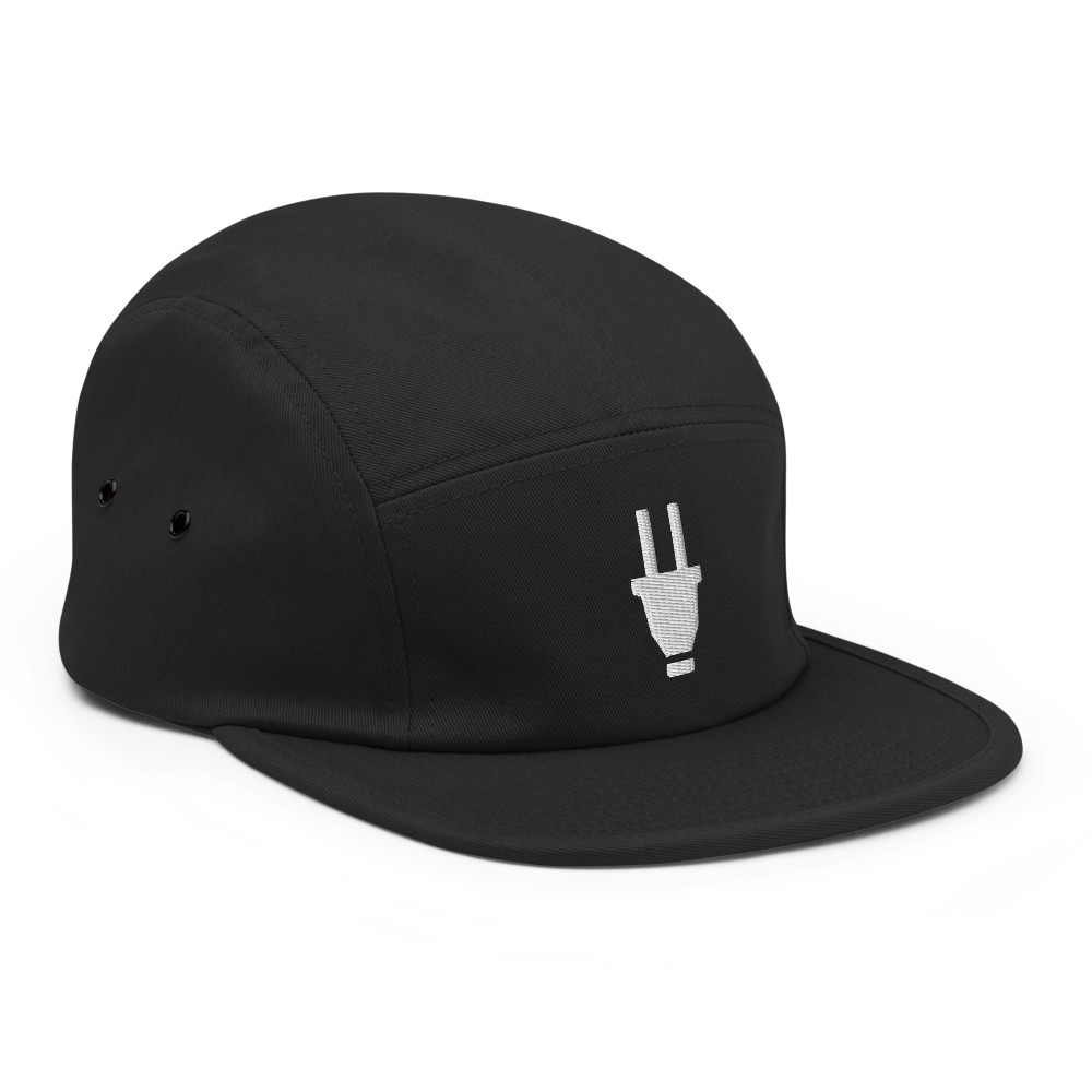 Branded 5 Panel Cap | Black & White