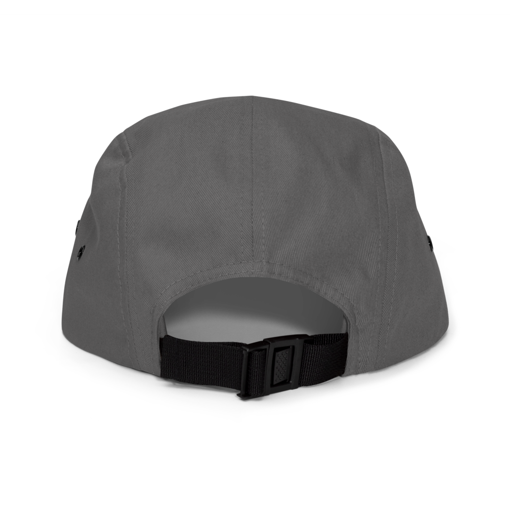 Branded 5 Panel Cap | Grey & Black