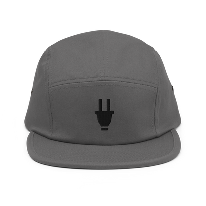 Branded 5 Panel Cap | Grey & Black