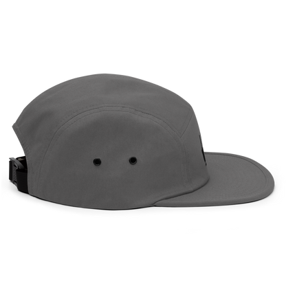 Branded 5 Panel Cap | Grey & Black