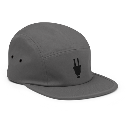 Branded 5 Panel Cap | Grey & Black