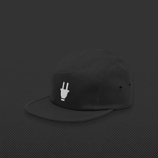 Branded 5 Panel Cap | Black & White