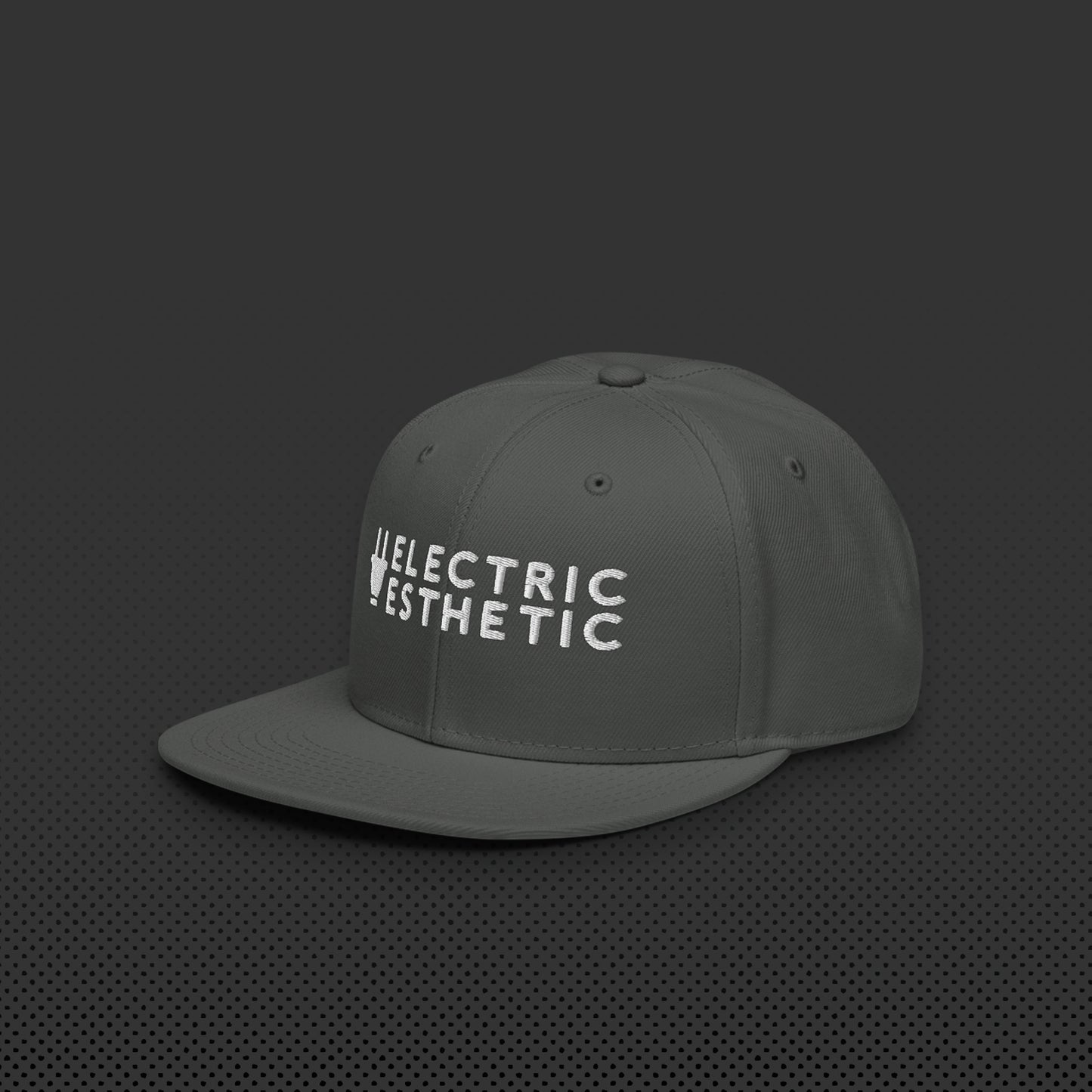 Branded Snapback Cap | Grey & White