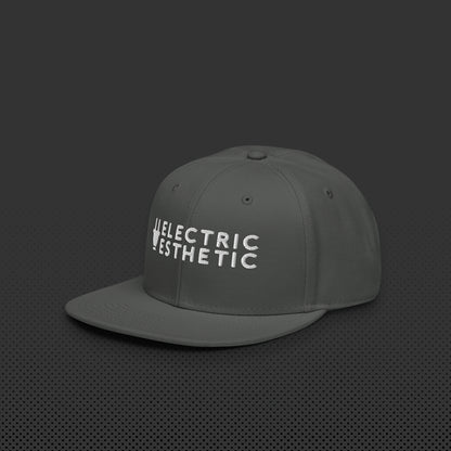 Branded Snapback Cap | Grey & White