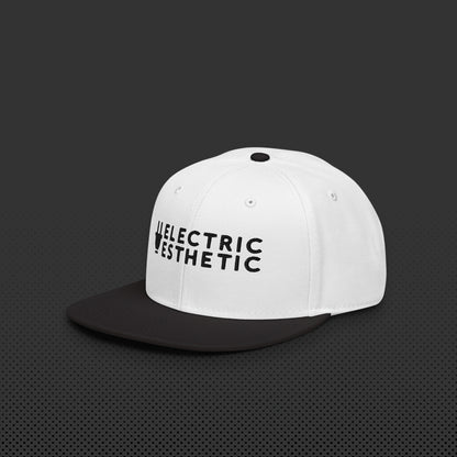 Branded Snapback Cap | White & Black