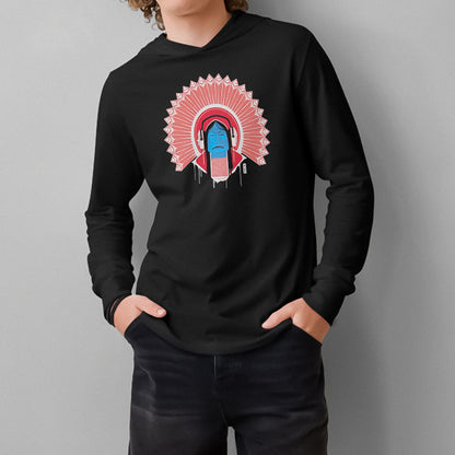 Electric Chief Graphic Hooded Shirt | Charcoal