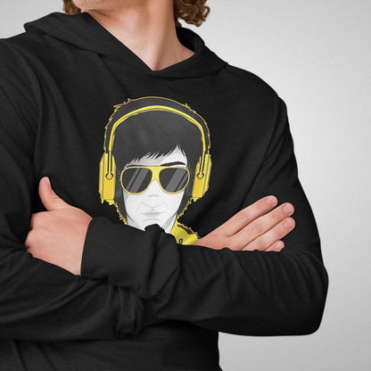 Electric Fighter Graphic Hooded Shirt | Charcoal