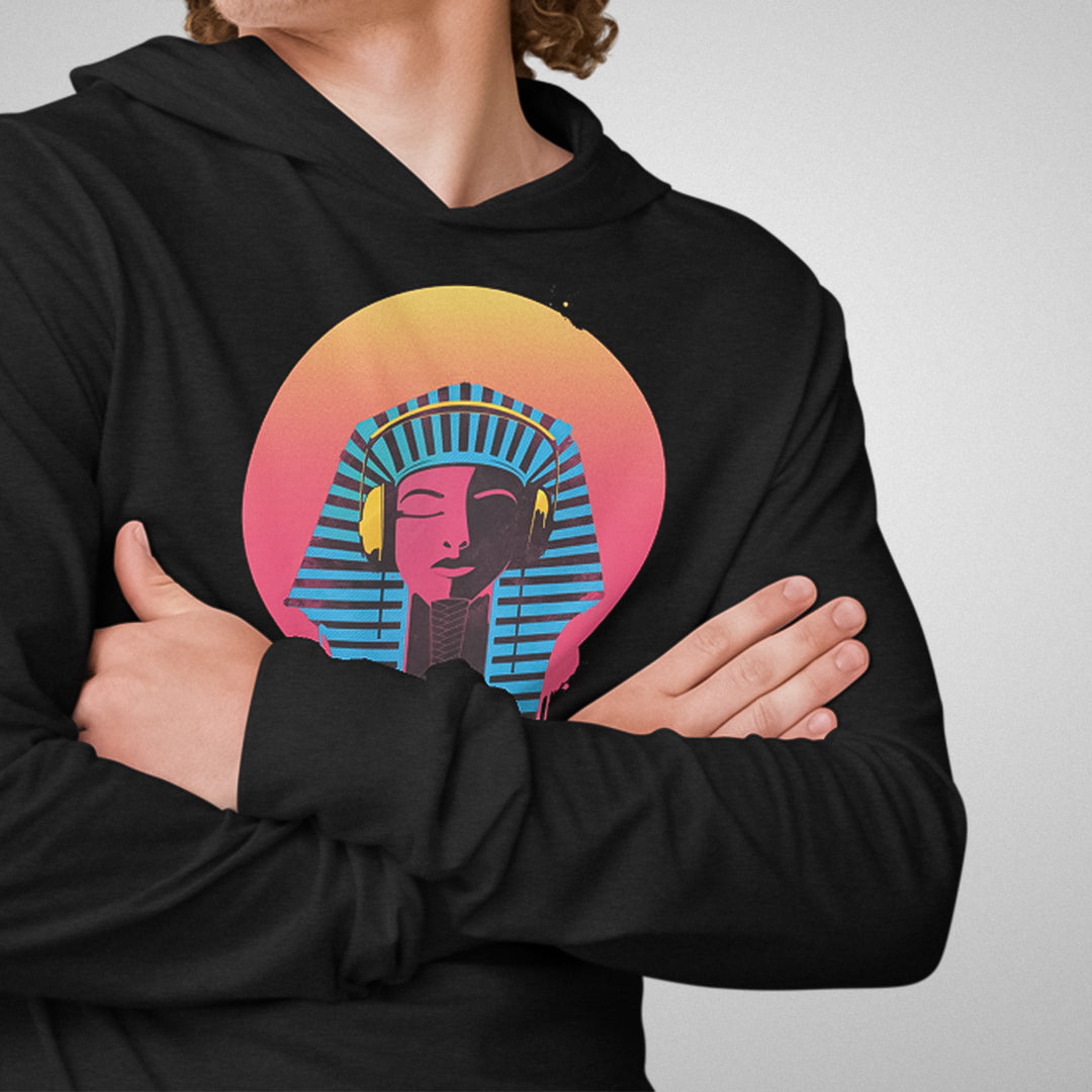 Electric Pharaoh Graphic Hooded Shirt | Charcoal