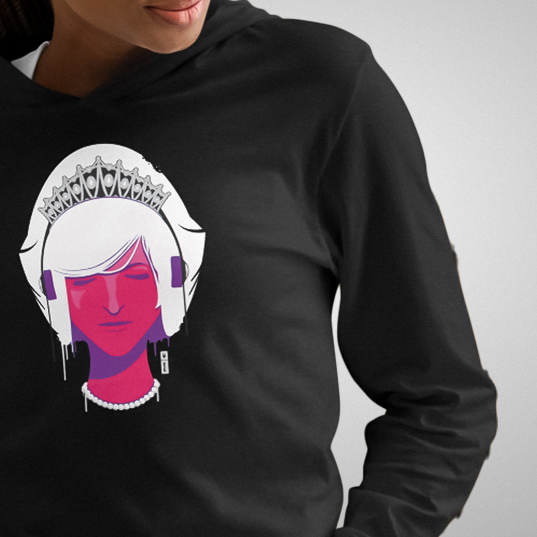 Electric Princess Graphic Hooded Shirt | Charcoal