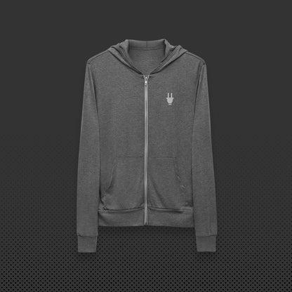 Branded Zipper Hoodie  | Grey