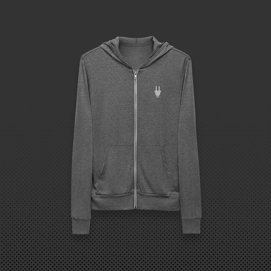 Branded Zipper Hoodie  | Grey