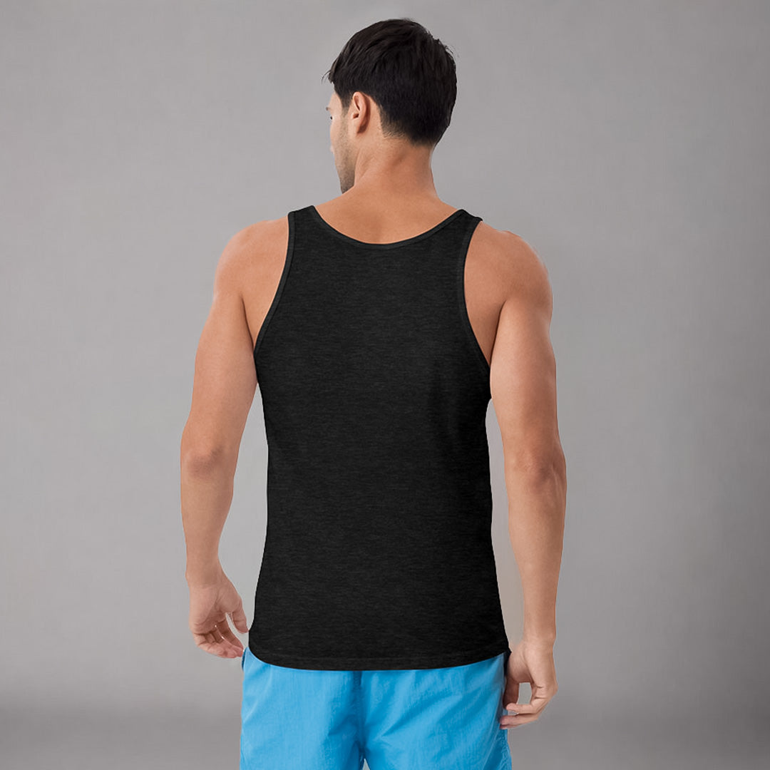 Branded Drip Graphic Tank Top | Charcoal