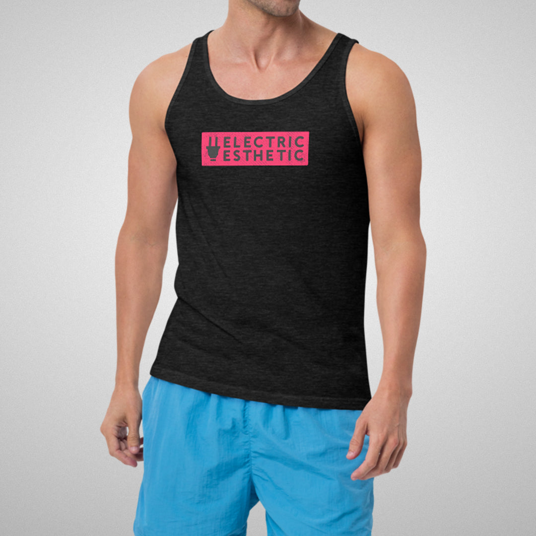 Branded Stencil Graphic Tank Top | Charcoal