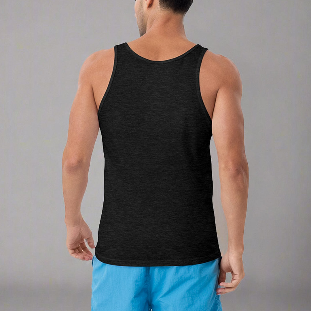 Branded Stencil Graphic Tank Top | Charcoal