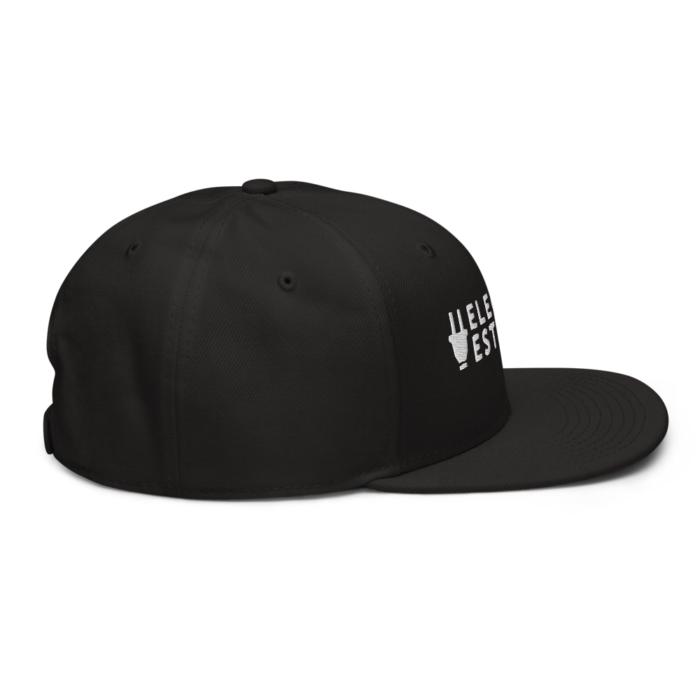 Branded Snapback Cap | Black & White