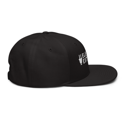 Branded Snapback Cap | Black & White