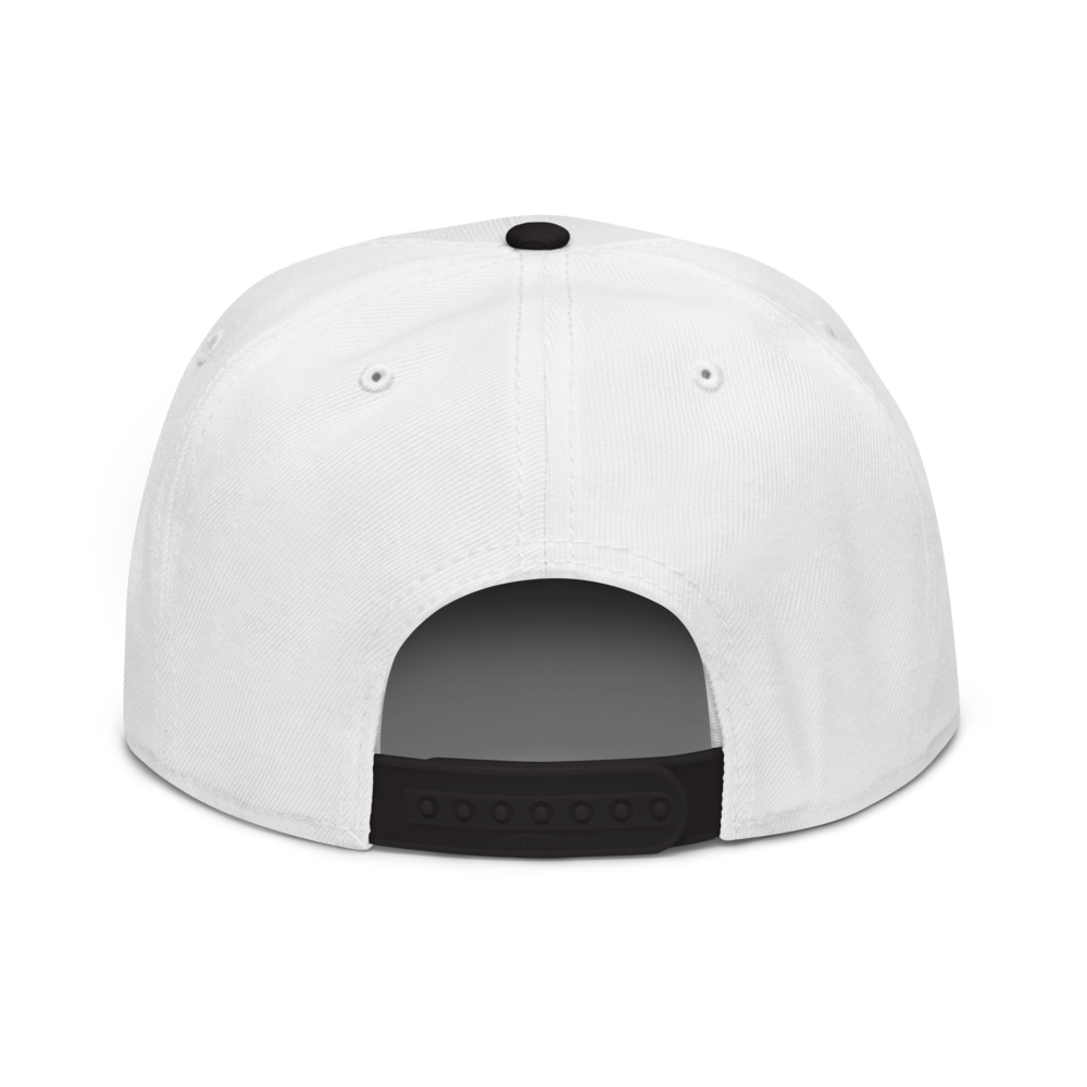 Branded Snapback Cap | White & Black