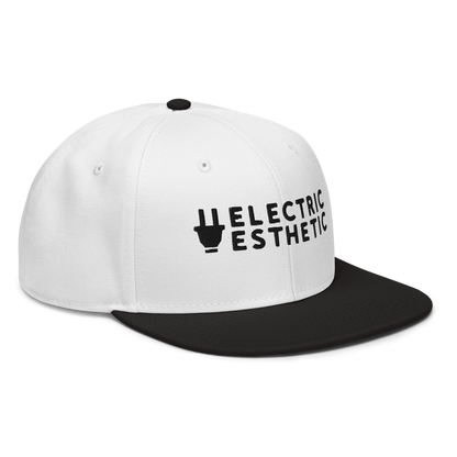 Branded Snapback Cap | White & Black