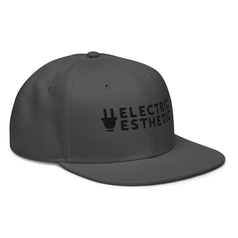 Branded Snapback Cap | Grey & Black