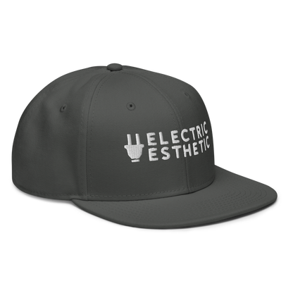 Branded Snapback Cap | Grey & White