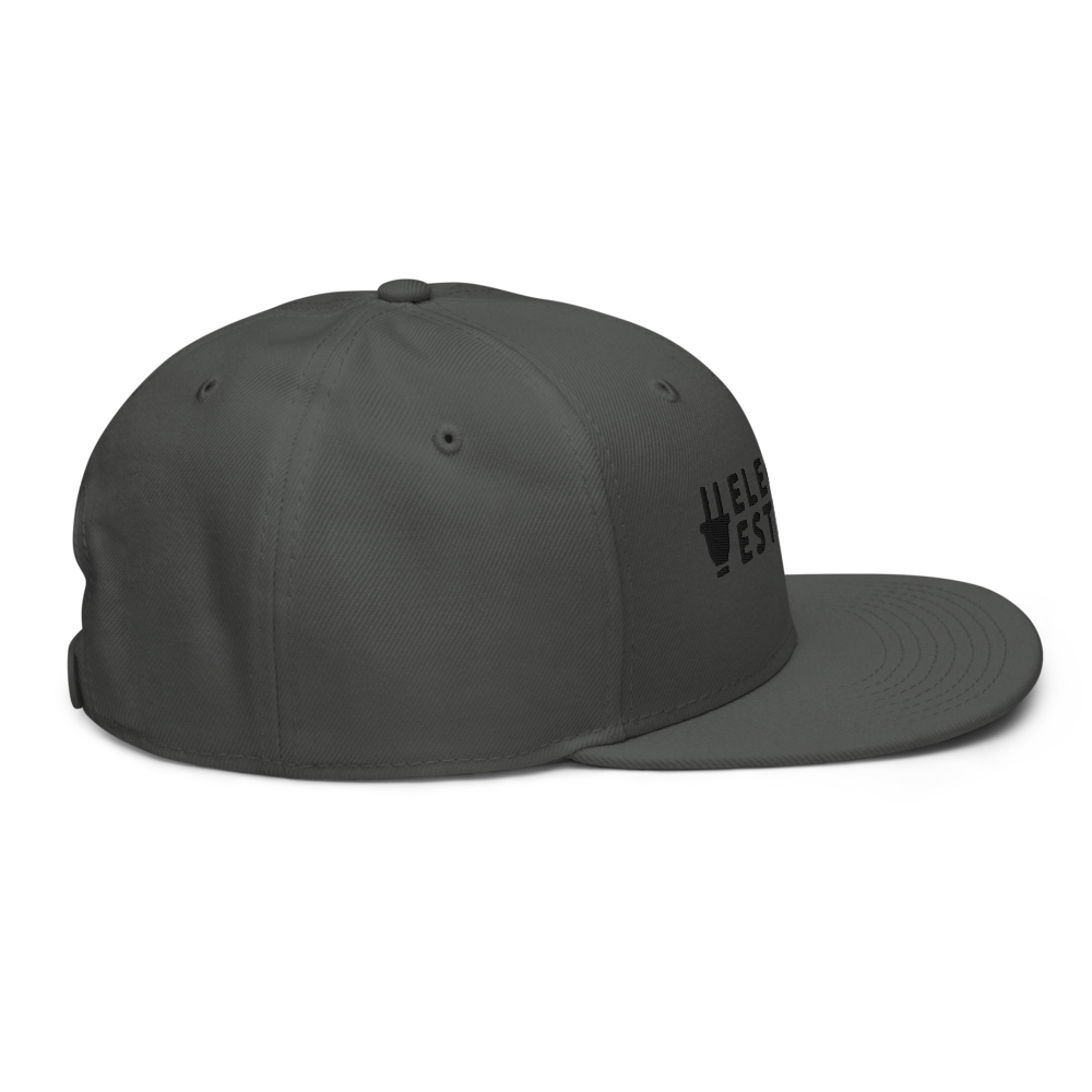 Branded Snapback Cap | Grey & Black