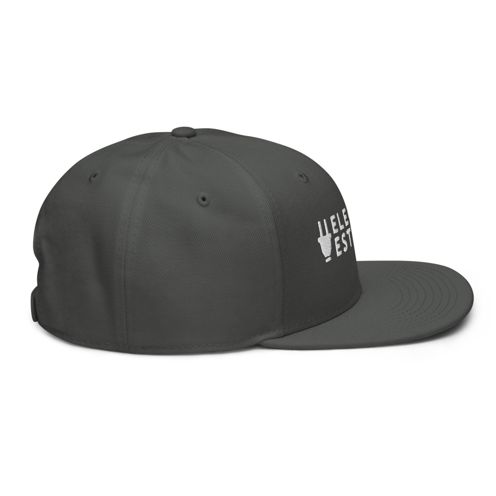 Branded Snapback Cap | Grey & White