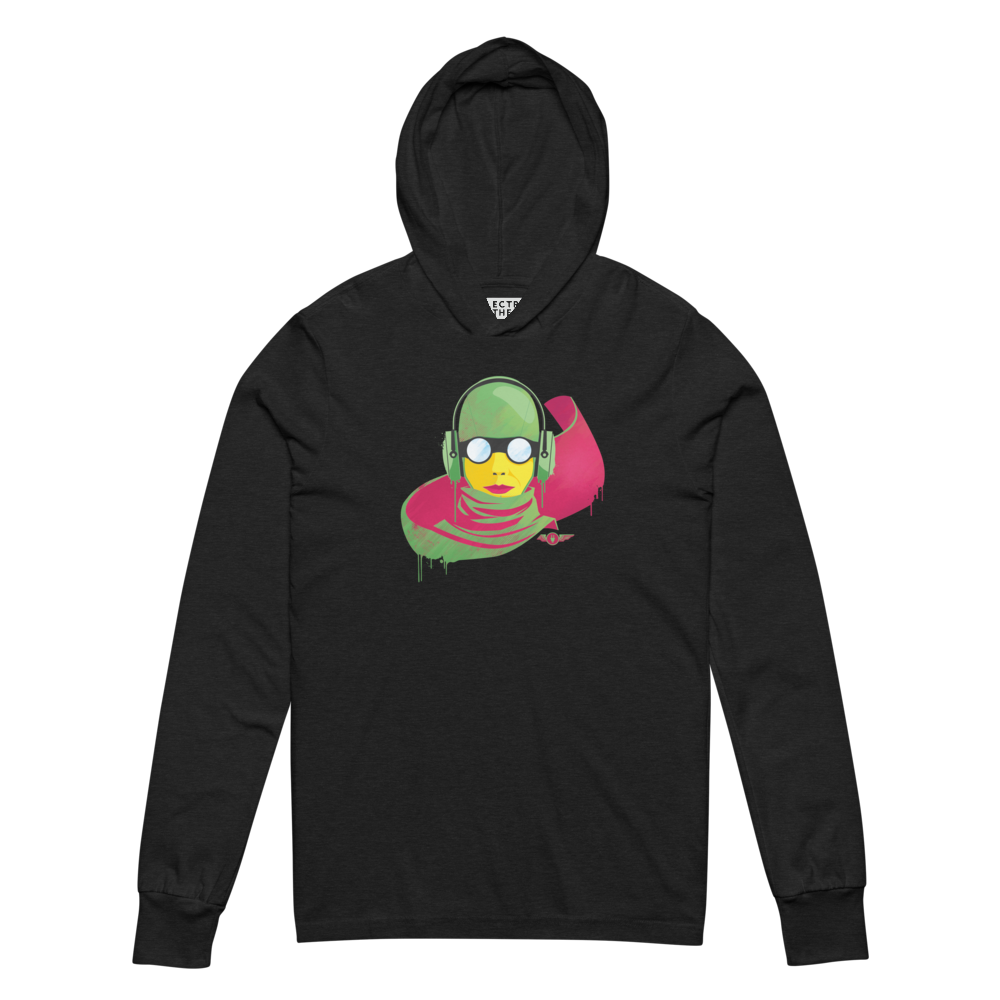 Electric Aviator Graphic Hooded Shirt | Charcoal