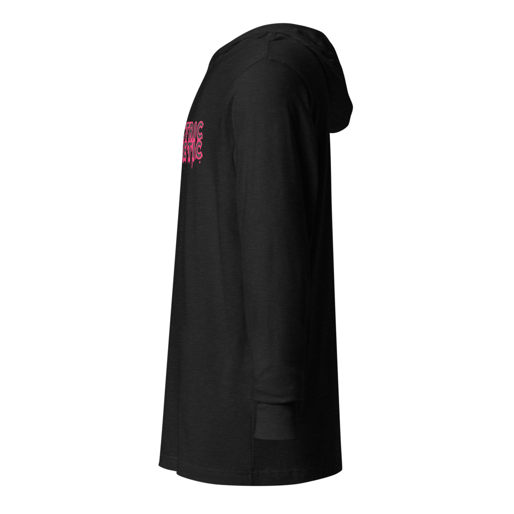 Branded Drip Graphic Hooded Shirt | Charcoal