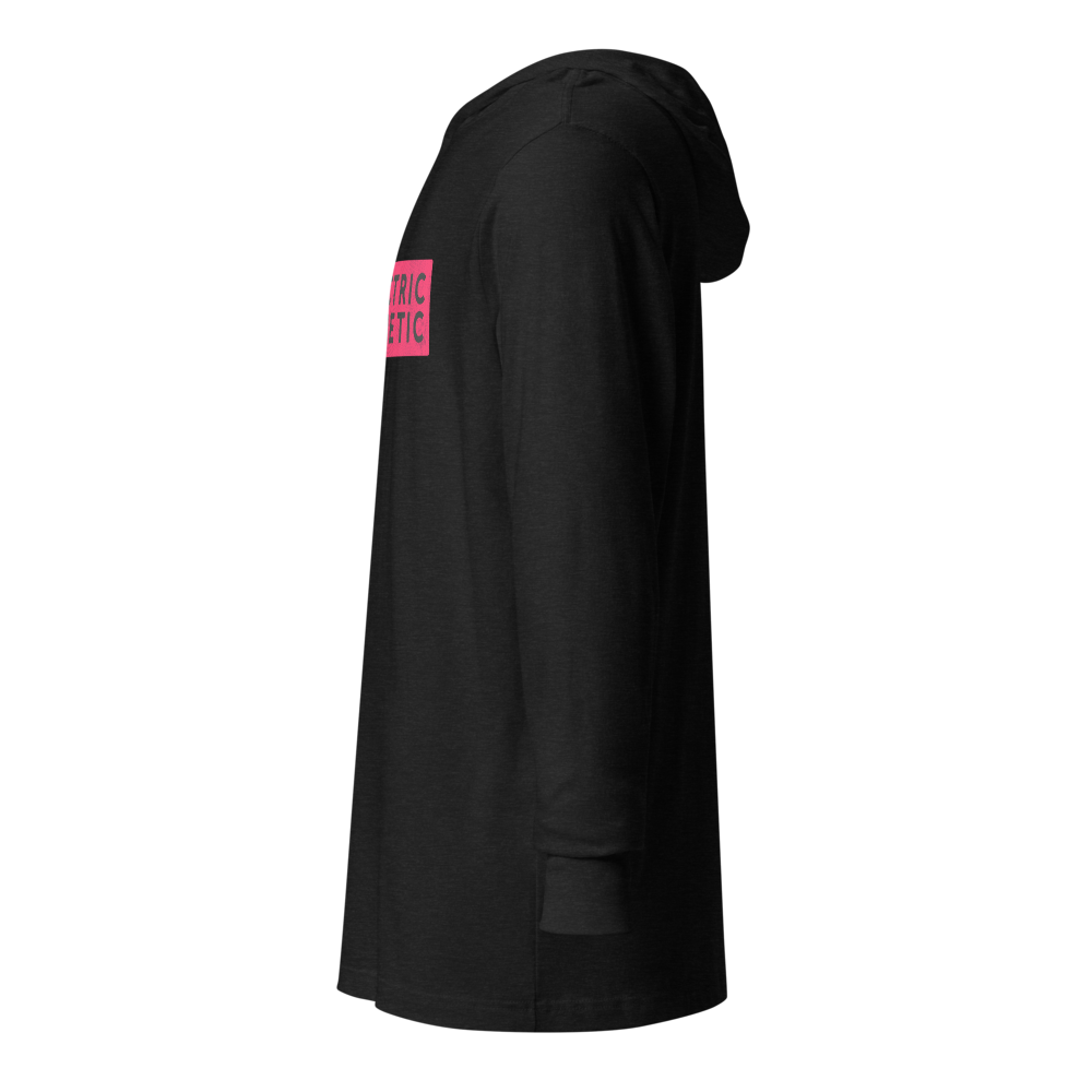 Branded Stencil Graphic Hooded Shirt | Charcoal