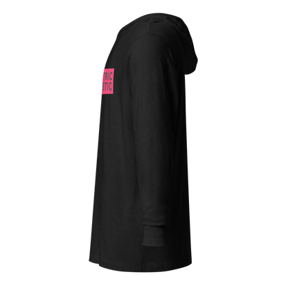 Branded Stencil Graphic Hooded Shirt | Charcoal