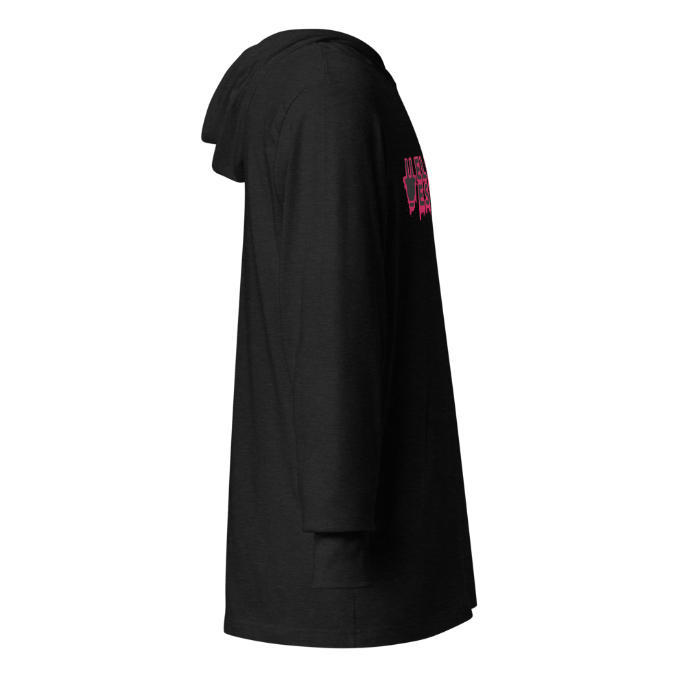 Branded Drip Graphic Hooded Shirt | Charcoal