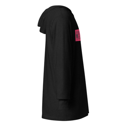 Branded Stencil Graphic Hooded Shirt | Charcoal