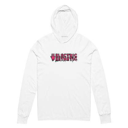 Branded Drip Graphic Hooded Shirt | White