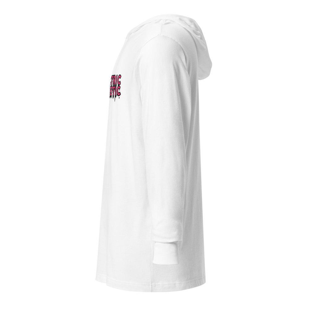 Branded Drip Graphic Hooded Shirt | White