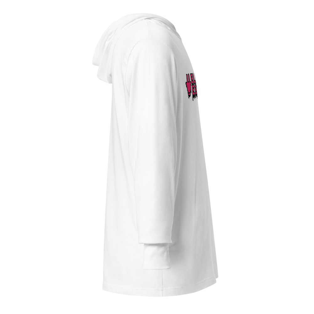 Branded Drip Graphic Hooded Shirt | White