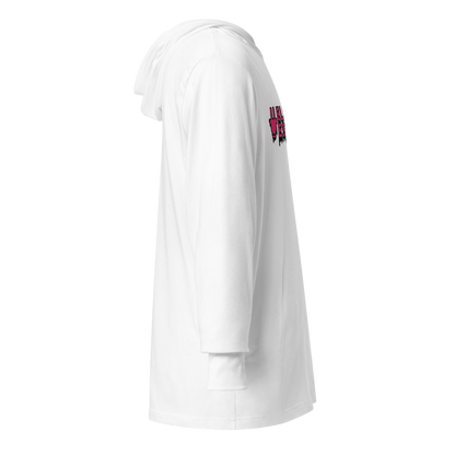 Branded Drip Graphic Hooded Shirt | White