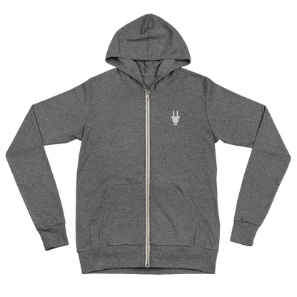 Branded Zipper Hoodie  | Grey